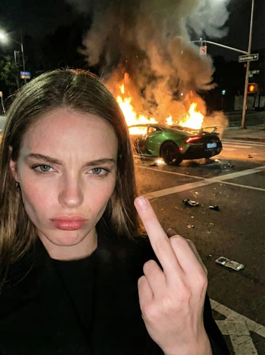 Горящий Lamborghini