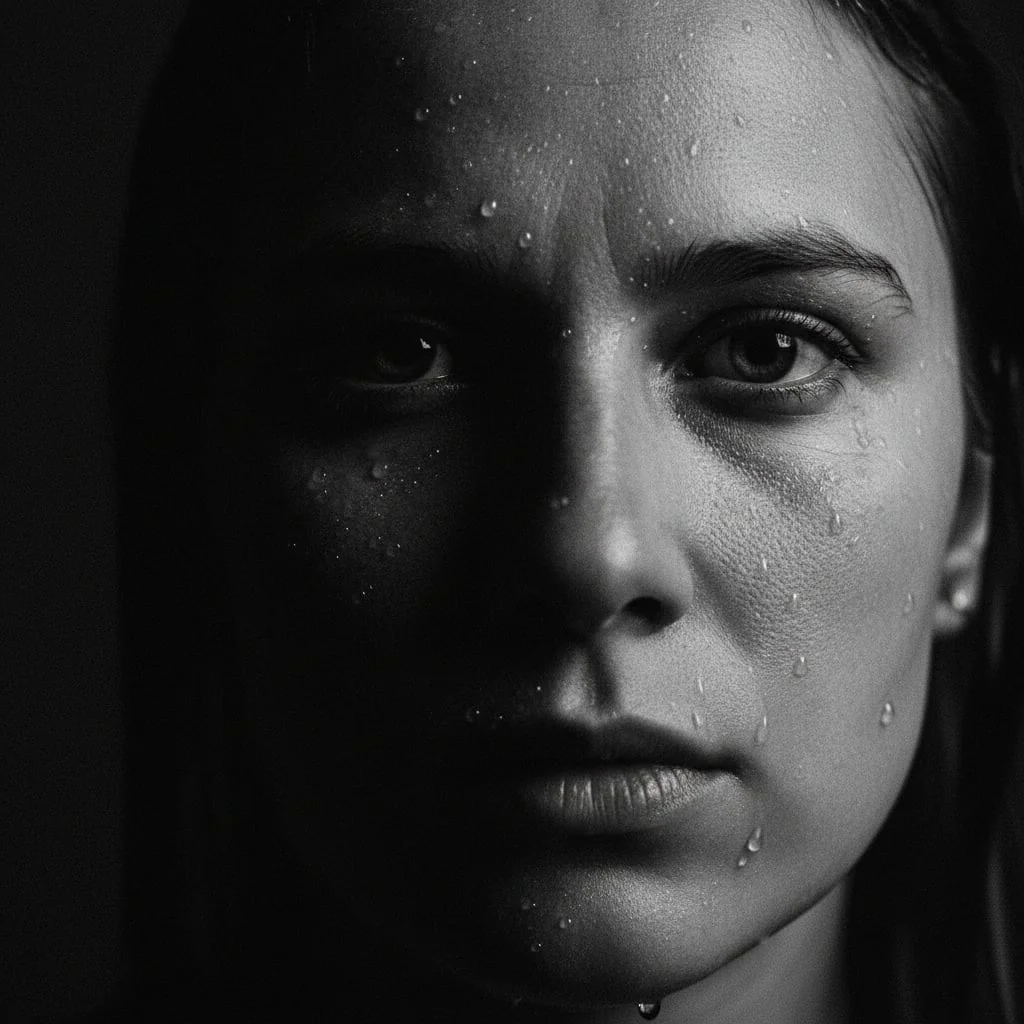 Драматический черно-белый портрет