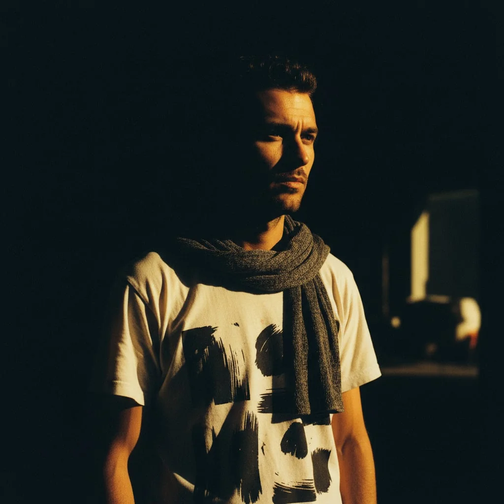 Теплый свет с шарфом