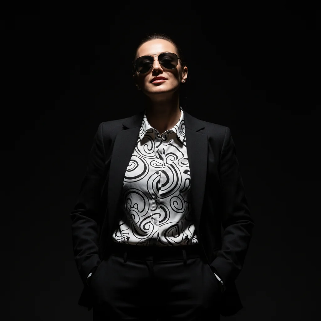 Минималистичный в темных очках