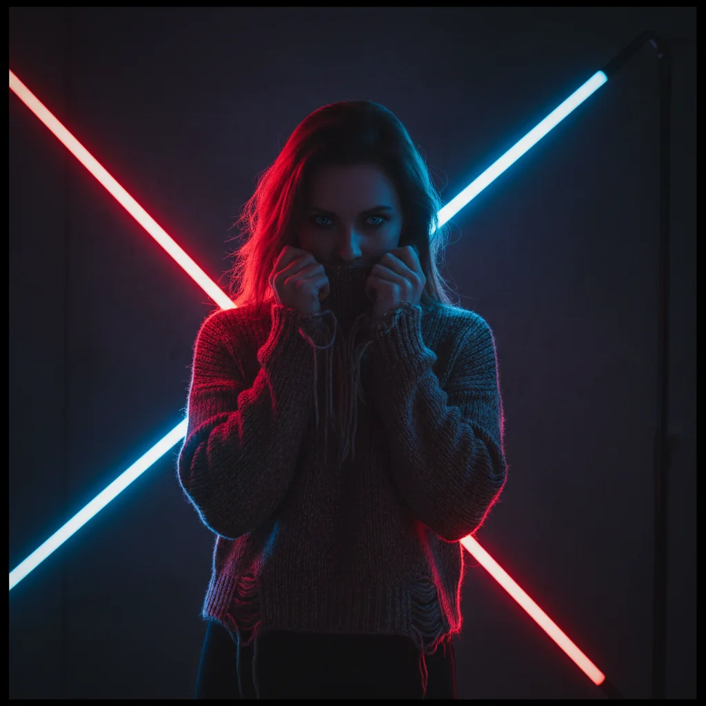 С красной неоновой подсветкой